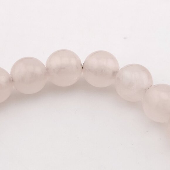 David Yurman Sterling Silver 8mm Rose Quartz Spiritual Bead Beaded Pull Bracelet - Picture 6 of 10